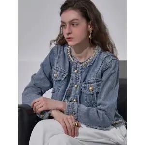 [하프클럽/]진주 포인트 아웃 포켓 데님 자켓 MN04JK705HJY