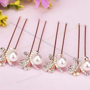 4p 나비 혼주 한복 머리장식 뒤꽂이 헤어 코사지 올림 4p 나비 혼주 한복