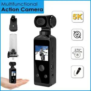 5K 야외 스포츠 카메라 270 °  헬멧 오토바이 자전거 미니 촬영 포켓 액션 바디 캠 비디오 녹화 다이빙