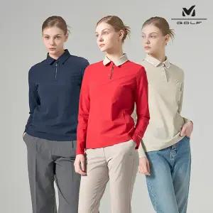 [하프클럽/밀레 골프](명품 트리코트) 여성 긴팔카라티 3종