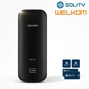 웰콤 WR-215 디지털도어락 카드키4개 즉시잠김 마스터번호 스마트 현관문 도어락 현관 번호키교체 보조키