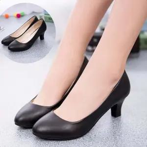 면접구두 기본힐 5센티 레자 힐 하객룩 단정한 미들 데일리 출근룩 여성구두