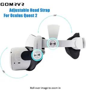 GOMRVR 오큘러스 퀘스트 2 헤일로 스트랩 조정 가능한 편안한 헤드 액세서리
