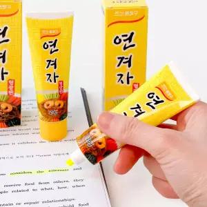 4개 조선문방구 소스 모양 형광펜 연겨자 세트