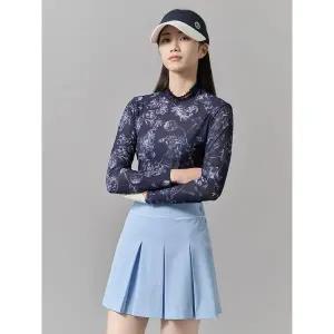 [빈폴골프] 여성 패턴 하이넥 긴팔 티셔츠 - 네이비(BJ5441A30R)