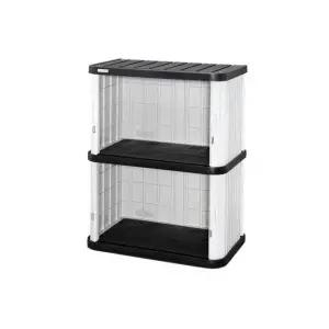 야외 보관함 셔터 바퀴 조립식 간이 창고 농막 정원 용품 1050V 100cm 2단