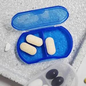 (2칸) 미니 알약 케이스/소품함/수납함/보관함/플라스틱통/악세사리/다용도/정리함/보관/용기/수납통