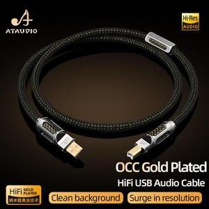 ATAUDIO 하이파이 USB OCC 금도금 오디오 케이블, DAC 타입 A to B A-C C-B C-C, 휴대폰 사운드 카드용