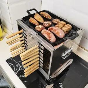 숯불바베큐 캠핑용 꼬치구이기 가정용 실내무연화로