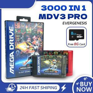 3000 in 1 게임 EDMDS V3 프로 업데이트 카트리지 SEGA GENESIS 메가 드라이브 콘솔 카드용