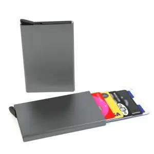 카드지갑 슬라이드 그레이 카드홀더 슬라이딩 반자동