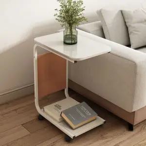 이동 사이드테이블 커피 책상 보조 화이트