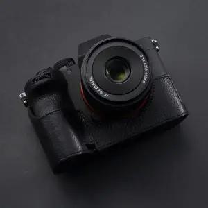 알파 7V 빈티지 천연 가죽 카메라 케이스 A7M5 하프랩 카메라 보호 케이스 소니 ILCE-7M5용