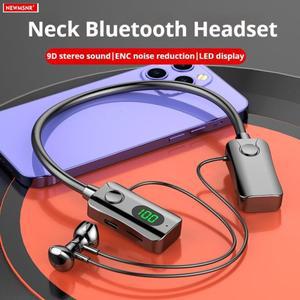 #매우 긴 수명의 Bluetooth 5.4 이어폰 HiFi 사운드 버드 LED 디스플레이 무선 헤드폰 스포츠 넥 밴드 목에