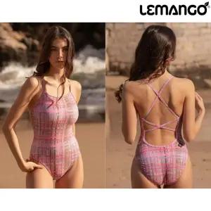 르망고 2184 타탄 크로스백 파스텔 여성 원피스 수영복