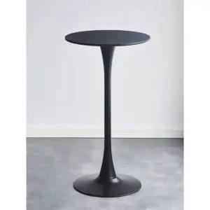 프리미엄 홈카페 테이블 창가 스탠딩 다이닝 바테이블 원형 철제 50cm 블랙 도장상판