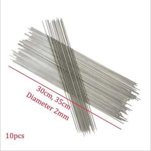 10pcs 스테인레스 스틸 바베큐 굽고 바늘 스틱 꼬치 실버 주방 액세서리 2 크기 고기 케밥 캠핑 도구