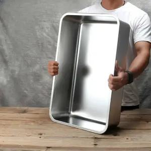 대형 스텐 반찬통 65X45X5CM 사각 스텐레스통 보관용기 바트