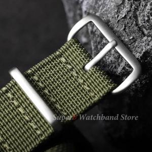 18mm 19mm 20mm 22mm 새로운 리브 나일론 시계 밴드 그린 블랙 밴드 밀리터리 스트랩 세이코 육군 스포츠