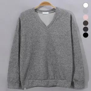 데일리 스판 브이넥 오버핏 니트 티셔츠 BMSW1005