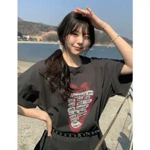 [공구우먼] [09초이스] 러브어택 루즈핏 반팔 티셔츠 86444