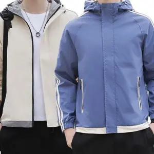 바람막이 남녀공용 배색 자켓 캐주얼 남녀공용 후드 자켓 봄바람 커플