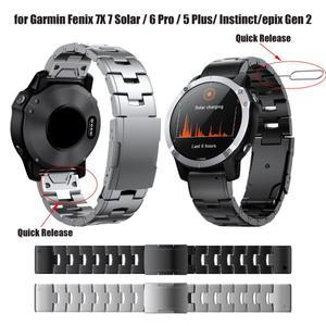Garmin Fenix 7X/7 Solar/6X/6 Pro/5 Plus/epix Gen2/Instinct 1/2 시계 밴드 스트랩용 22 26mm 퀵 핏 티