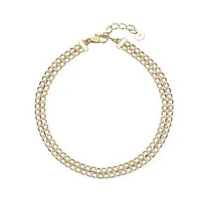 [제이로사] 14k 베이직 플랫 2줄 체인 팔찌