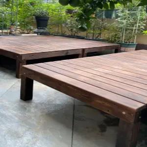 마당 평상 마루 이동식 테이블 침대 정원