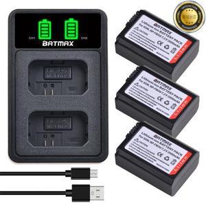 NP-FW50 배터리 및 LED USB 충전기 소니 NEX-5 SLT-A55 A33 A3000 용 3X 2000mAh NP