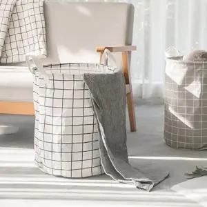 패브릭 빨래 바구니 접이식 원형 빨래통 DD-12632 UWW1+6ict