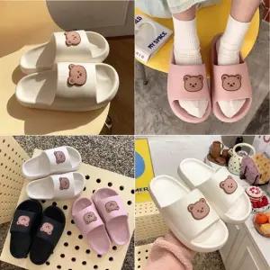 (앙상블) 폭신 곰돌이 통굽 슬리퍼 욕실화 여성 샌들 KWC3+2HSC