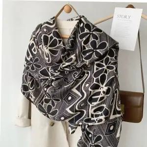 대형스카프 목가리개 패턴 봄 스카프 여자 대형 머플러