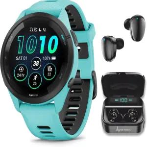 웨어러블4U 가민 포러너 265 음악 GPS 46mm 스마트워치 AMOLED 1.3 탑재 아쿠아 터치스크린 디스플레이