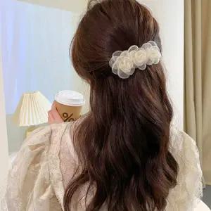 동백꽃포인트 머리핀 올림머리 묶음머리 데일리똑딱핀 러블리 이 플라워 헤어 여성