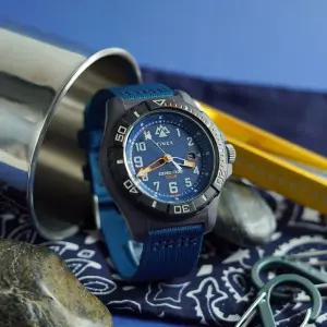타이맥스 익스페디션 노스 프리다이브 오션 네이비 태양광 충전 남자시계 46mm