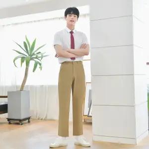 교복몰 허리조절 하복 베이지 교복바지 남자