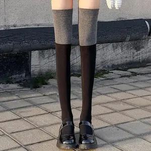 [SYX28Y1]투톤 오버 여성패션양말 니삭스 패션 양말