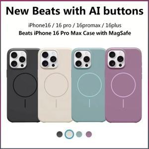 Apple 케이스의 경우 iPhone 16 Pro Maxplus AI 버튼이 있는  Beats Magsafe 무선 충전 전체 보호 커버