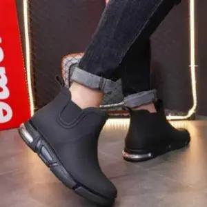 남성 레인부츠 발목 앵클 화이트