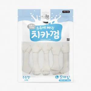 펫어스 강아지 우유껌 간식 치카 스틱 오래먹는 순수 양치껌 L 대형 5개 MNS