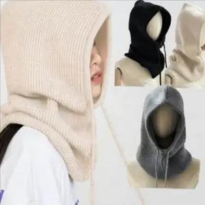 후드 니트 바라클라바 방한 바라클라바 모자 데일리 겨울 여자