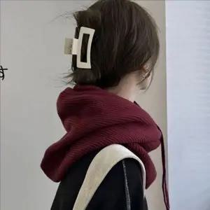 골지 후드 넥 워머 후디 니트 바라클라바 겨울 방한 여성