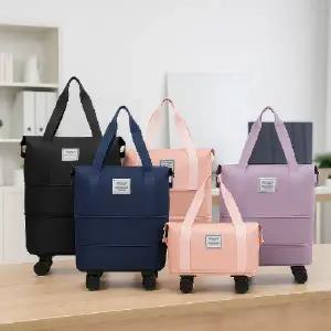 탈착 여행용 보스턴 백 바퀴 접이식 캐리어 백 확장형 휴대용