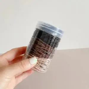 (색상 색상/브라운믹스)(보리별) 대용량 머리끈 짱짱한 여자 로우번 포니테일 고무줄 남자 머리끈 100p