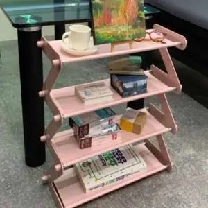 ( )신발진열대 신발거치대 현관신발정리대 실내화거치대 슬리퍼 정리대 조립식 핑크