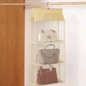 ( )가방 정리함 3단 아이보리 가방수납함 가방수납정리대