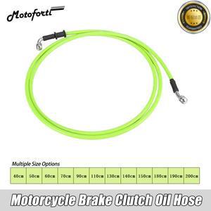 Motoforti 범용 40cm 오토바이 브레이크 클러치 오일 호스 라인 파이프 녹색 유압 강화 스테인레스 스틸 꼰
