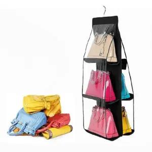 ( )가방걸이 수납함 6칸 블랙 가방보관행거 양면행거 가방정리대 가방보관 가방정리