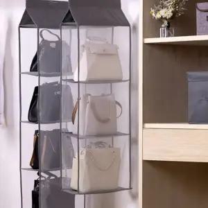 ( )가방 정리함 4단 투명보관함 옷장가방정리 드레스룸가방정리 가방보관함 가방정리함